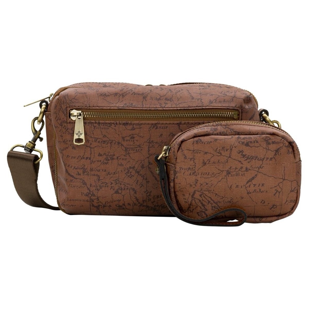 Patricia Nash Piper Coated Canvas Crossbody with Pouch Riot Rust